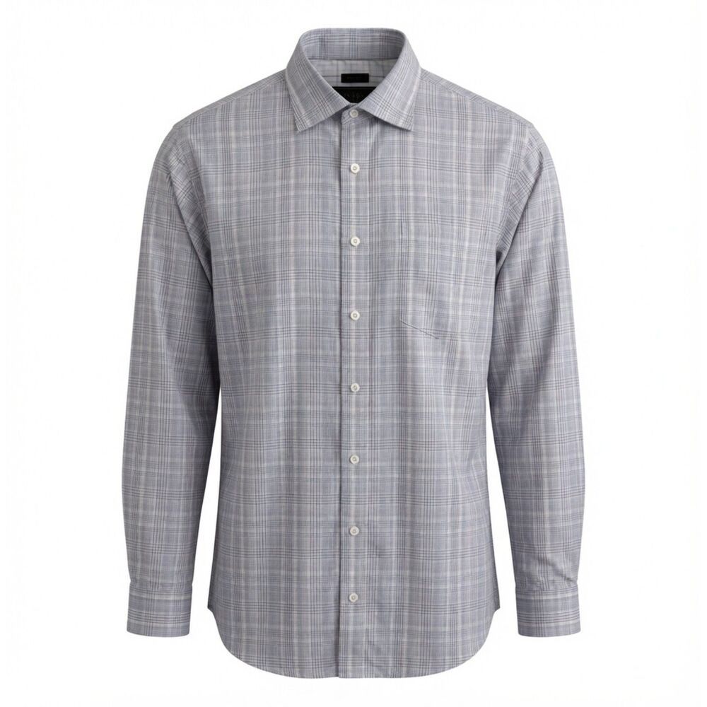Jos. A. Bank Reserve Mens XL Tailored Navy Pastel Plaid Dress Shirt Egyptian Ctn